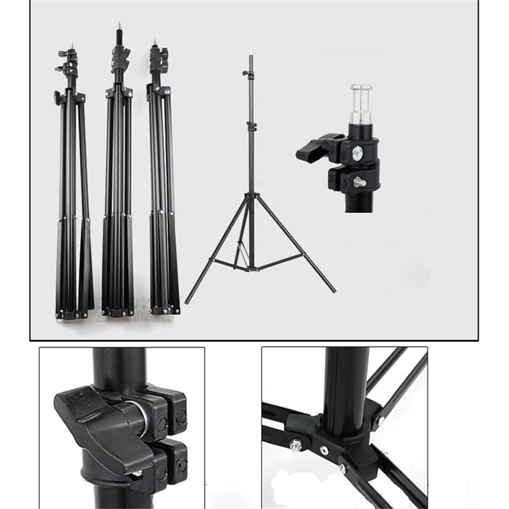 KAYLYPS 2m Aluminum Alloy Tripod Stand Tripod with 1/4 Screw Head for Photo Studio Flashes Photographic Lighting Softbox - 4