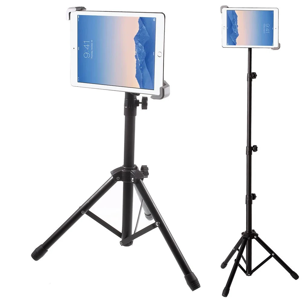 Adjustable Floor Tablet Tripod Stand Mount Holder Stronger Aluminum Alloy 4-Sections Design for iPad/iPad Mini/Samsung Galaxy Tab, within 7-11 Inch - 1