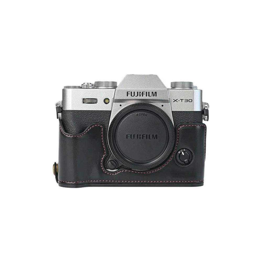 PU Leather Half Bottom Camera Case Cover Protector for Fujifilm XT30 / XT30 II / XT10 / XT20 Camera - Black - 1