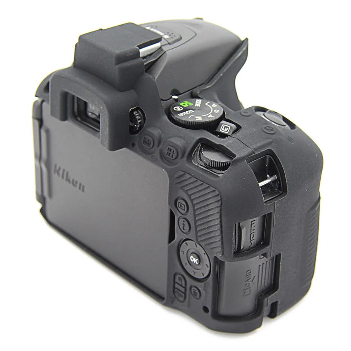 For Nikon D5500 D5600 Cameras Soft Silicone Protective Skin Shell Case - Black - 2