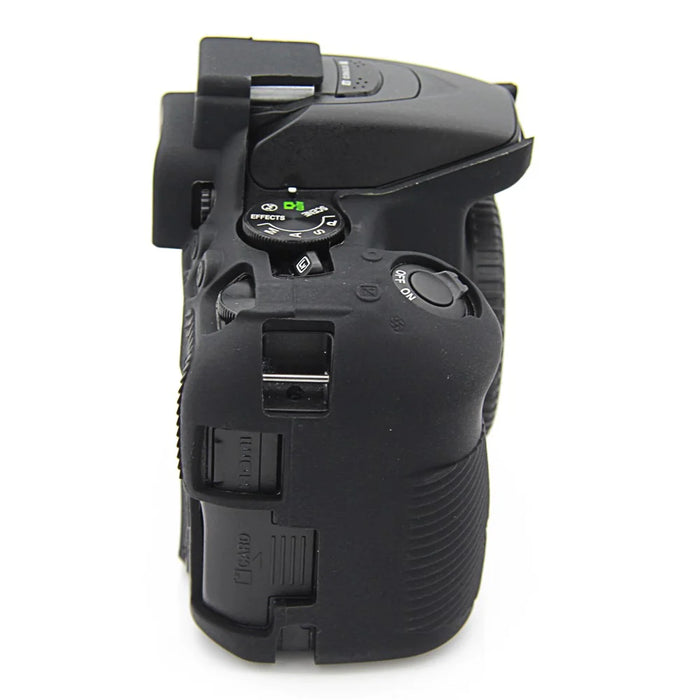 For Nikon D5500 D5600 Cameras Soft Silicone Protective Skin Shell Case - Black - 3