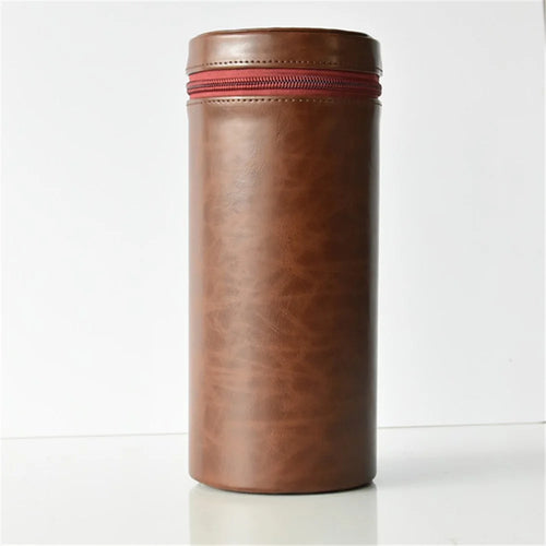 Camera Lens Bag Lens Pocket PU Leather Shell for Nikon Canon Sony Fujifilm etc - Size: L / Coffee - 1