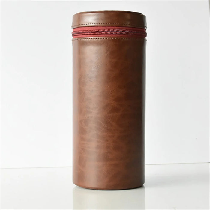 Camera Lens Bag Lens Pocket PU Leather Shell for Nikon Canon Sony Fujifilm etc - Size: L / Coffee - 1
