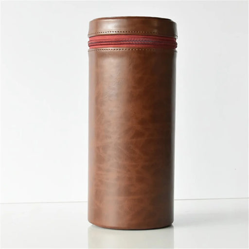 Camera Lens Bag Lens Pocket PU Leather Shell for Nikon Canon Sony Fujifilm etc - Size: L / Coffee - 2