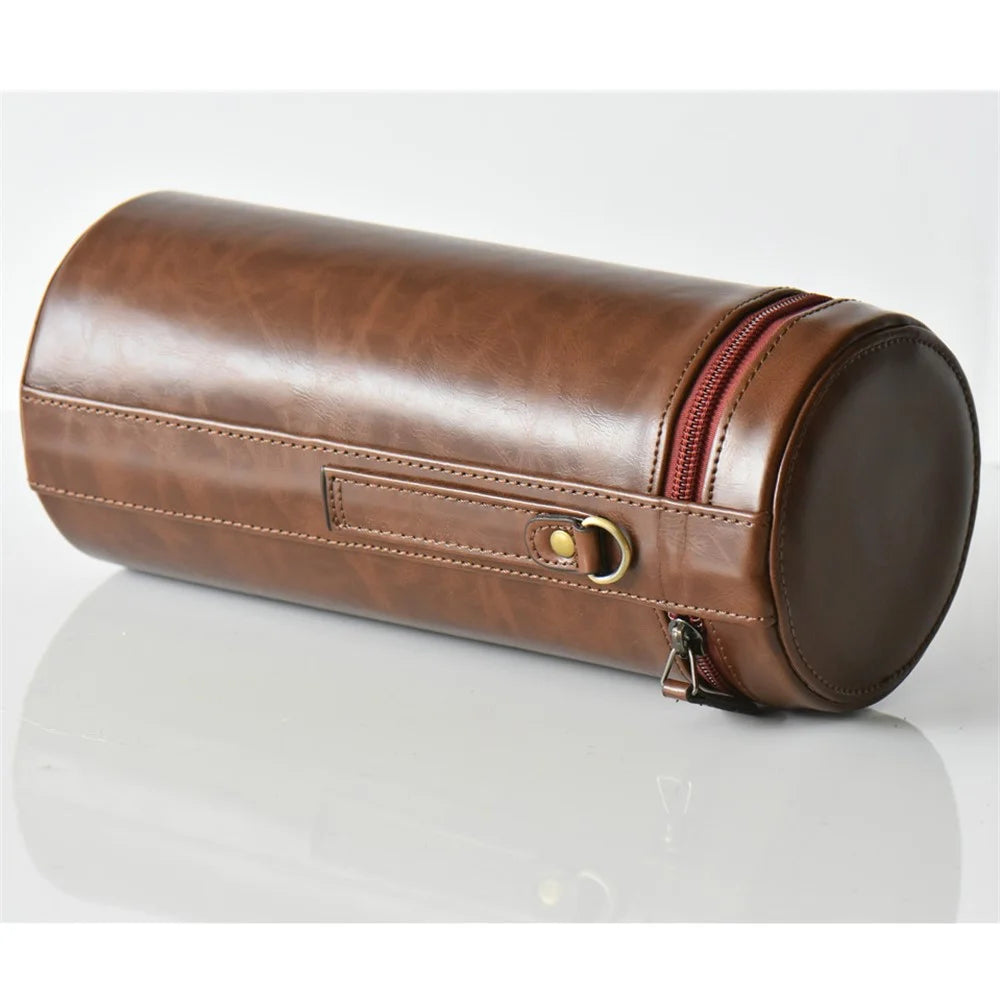 Camera Lens Bag Lens Pocket PU Leather Shell for Nikon Canon Sony Fujifilm etc - Size: L / Coffee - 3