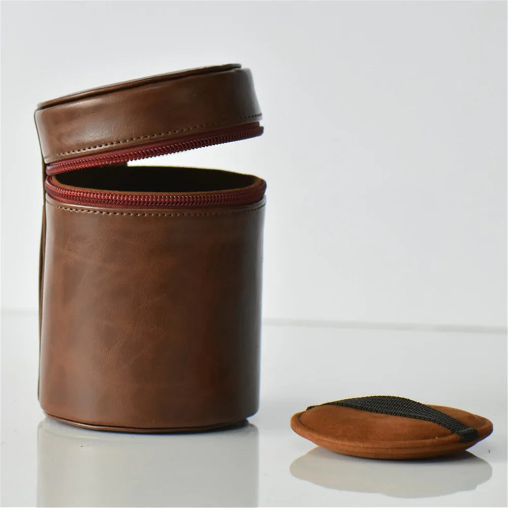 Camera Lens Bag Lens PU Leather Protective Case for Nikon Canon Sony Fujifilm etc - Size: S / Coffee - 2