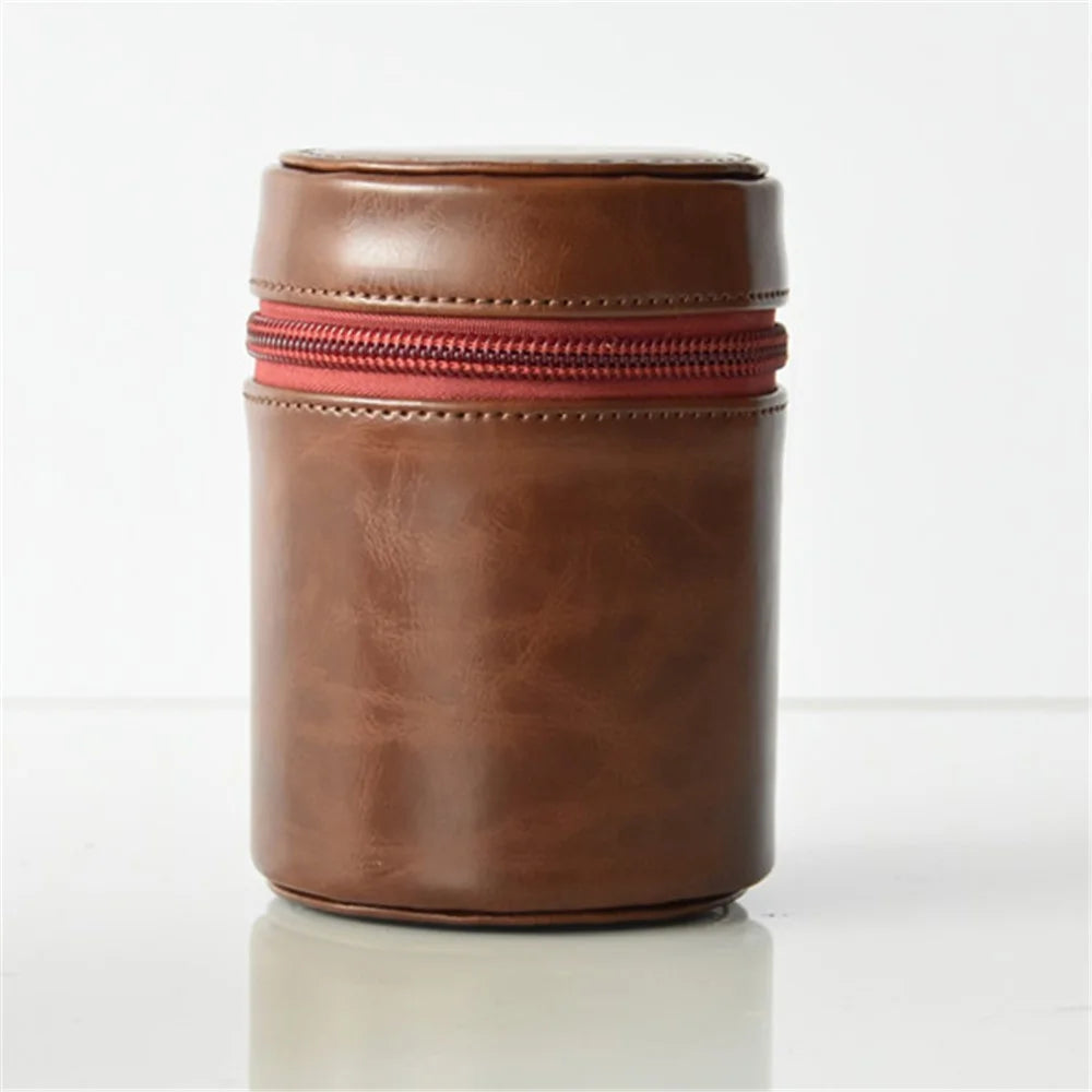 Camera Lens Bag Lens PU Leather Protective Case for Nikon Canon Sony Fujifilm etc - Size: S / Coffee - 3