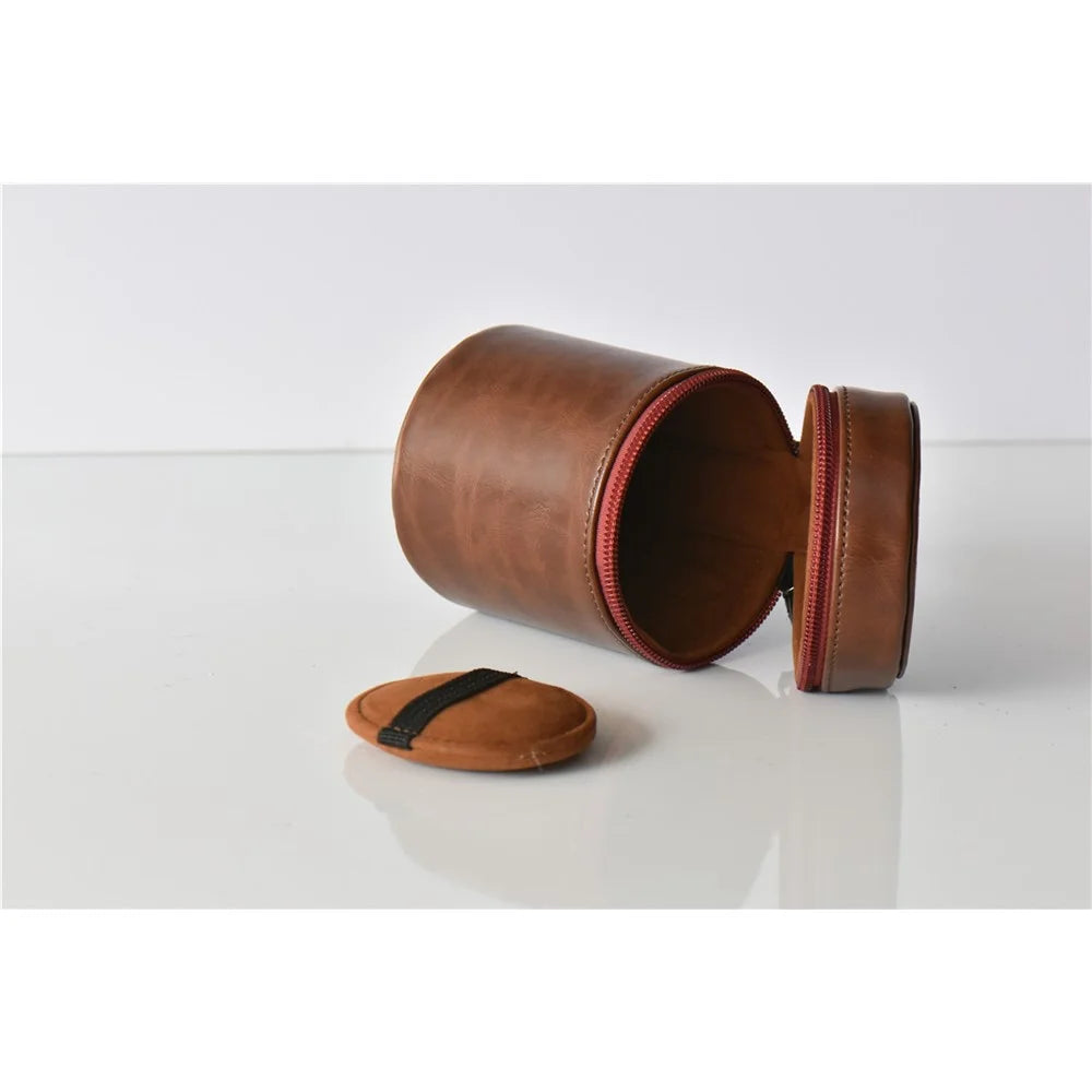Camera Lens Bag Lens PU Leather Protective Case for Nikon Canon Sony Fujifilm etc - Size: S / Coffee - 4