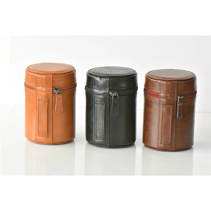 Camera Lens Bag Lens PU Leather Protective Case for Nikon Canon Sony Fujifilm etc - Size: S / Coffee - 5