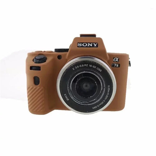 Soft Silicone Camera Case Shell for Sony Alpha A7 II / A72 / A7R2 / A7S2 - Brown - 1