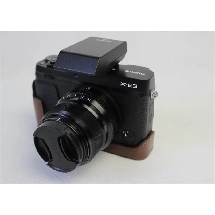 PU Leather Half Bottom Camera Protective Shell for Fujifilm X-E3 - Coffee - 5