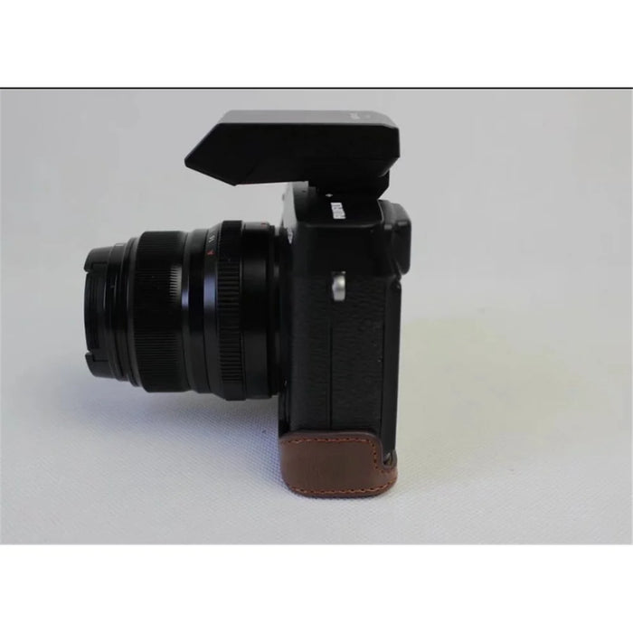 PU Leather Half Bottom Camera Protective Shell for Fujifilm X-E3 - Coffee - 6