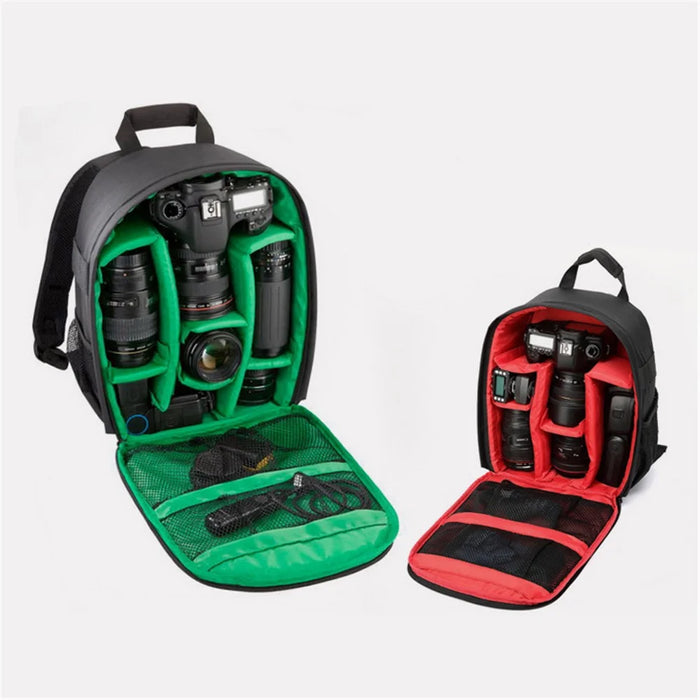Compact Outdoor Camera Backpack Bag Waterproof DSLR Case - Red / Black - 4