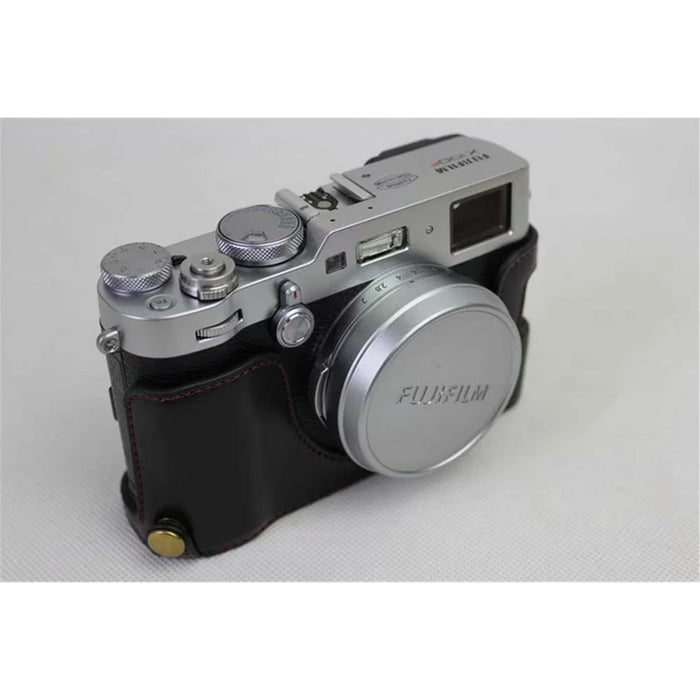 PU Leather Half Camera Case for Fujifilm X100F - Black - 2