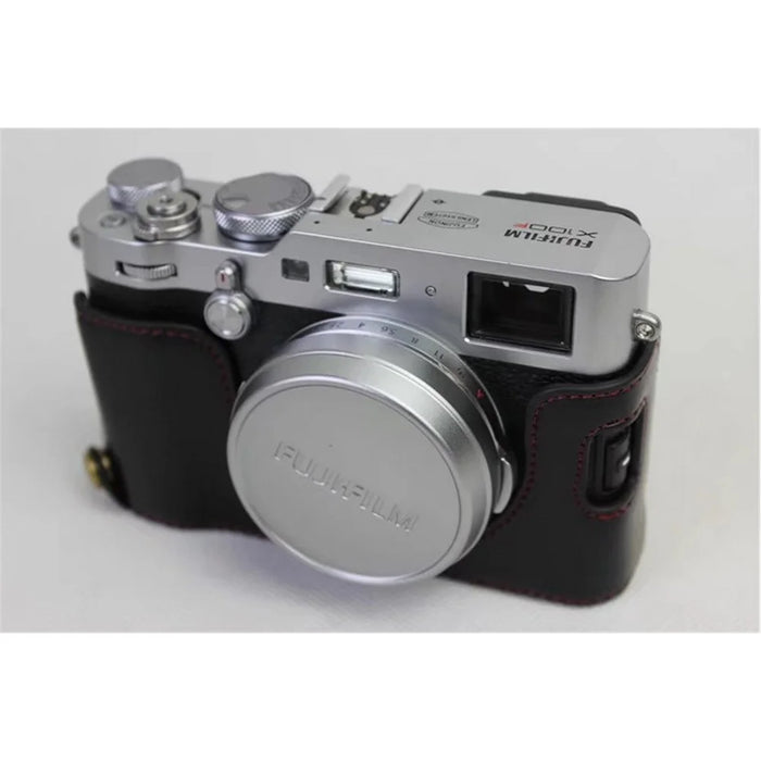PU Leather Half Camera Case for Fujifilm X100F - Black - 3
