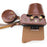 PU Leather Protective Case + Strap + Camera Lens Bag for Canon EOS M50 - Coffee - 3