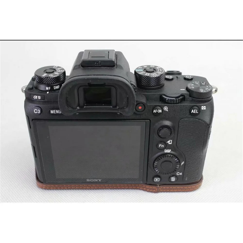 Half Camera PU Leather Protection Shell for Sony ILCE-9 / A9 / A7RM3 A7RIII - Coffee - 4