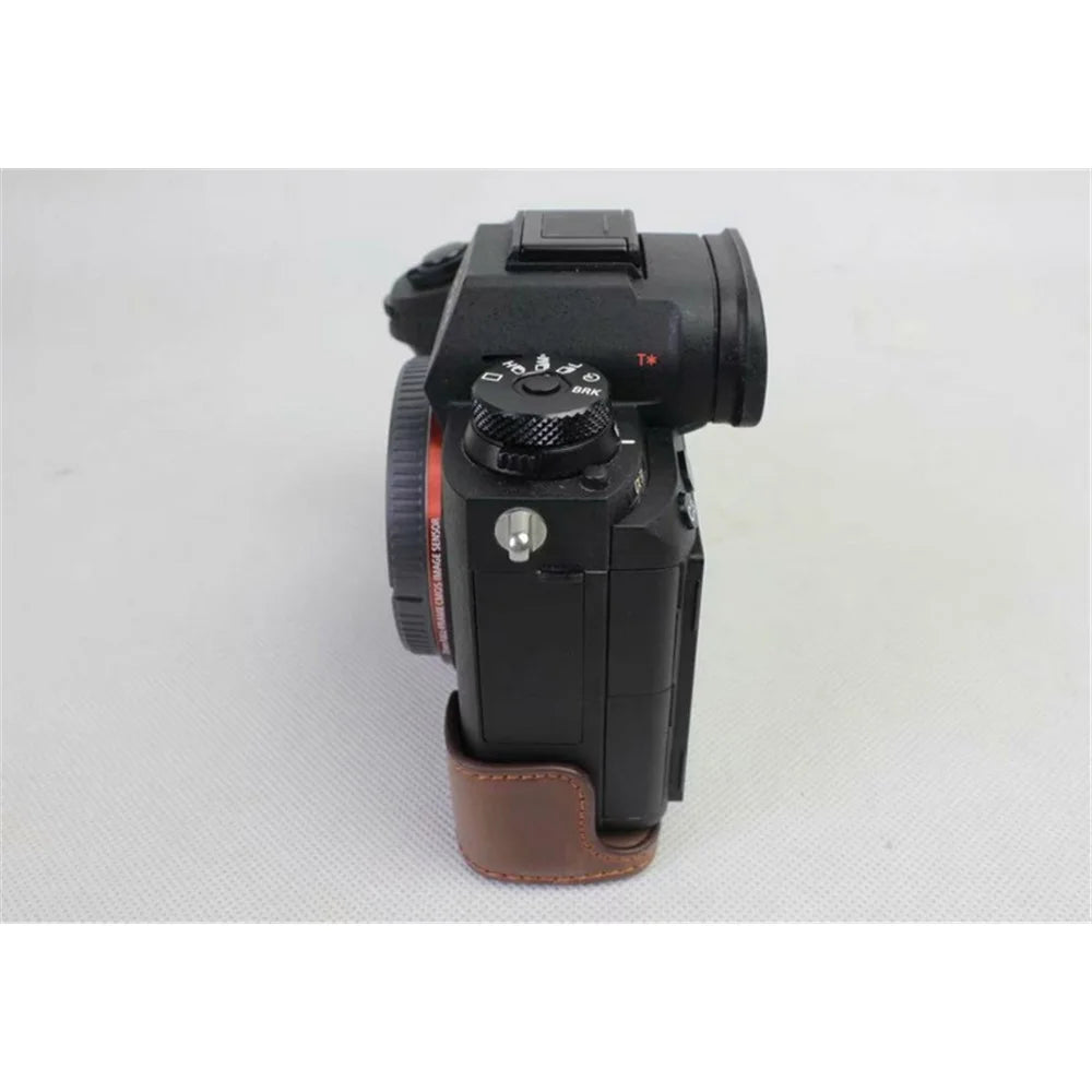 Half Camera PU Leather Protection Shell for Sony ILCE-9 / A9 / A7RM3 A7RIII - Coffee - 6