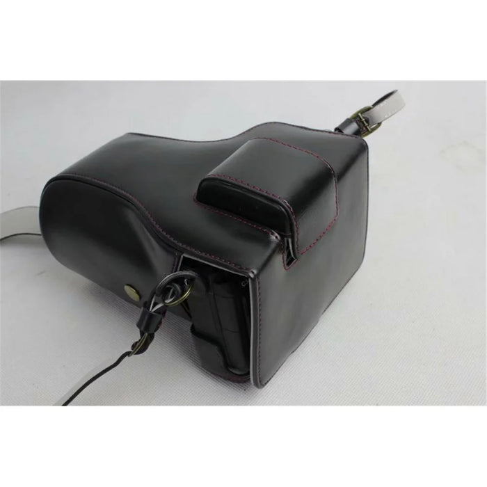 PU Leather Protective Bag + Strap + Camera Lens Bag for Sony ILCE-9 / A9 / A7RM3 A7RIII - Black - 4