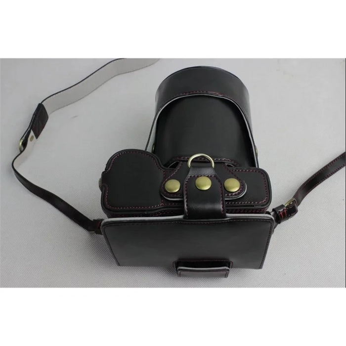PU Leather Protective Bag + Strap + Camera Lens Bag for Sony ILCE-9 / A9 / A7RM3 A7RIII - Black - 5