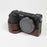 Genuine Leather Camera Protection Base Protection Semi-Case for Sony A6600 - Coffee - 3