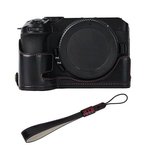 Quality PU Leather Half Bottom Protective Case for Nikon Z50 / Z30 - Black - 1
