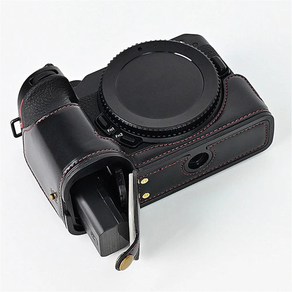 Quality PU Leather Half Bottom Protective Case for Nikon Z50 / Z30 - Black - 2
