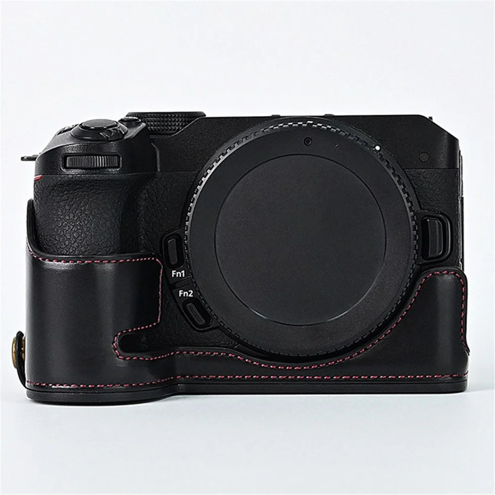 Quality PU Leather Half Bottom Protective Case for Nikon Z50 / Z30 - Black - 3
