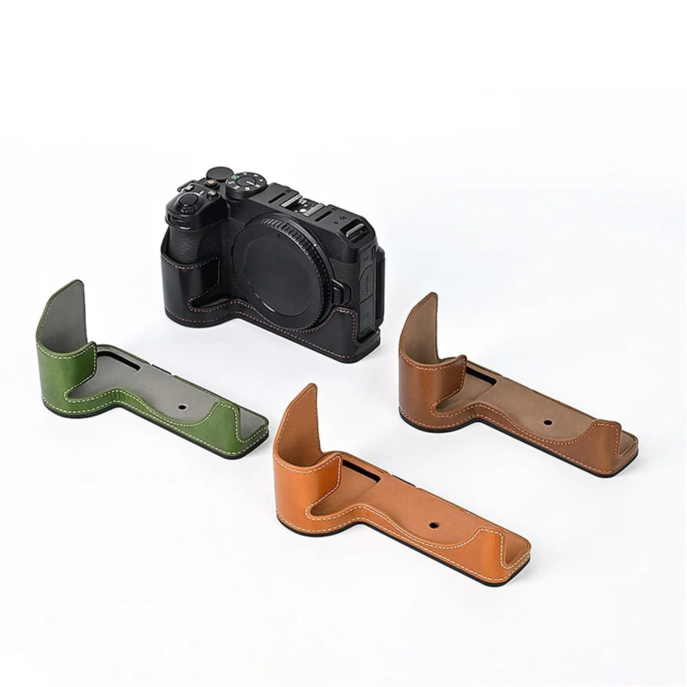 Quality PU Leather Half Bottom Protective Case for Nikon Z50 / Z30 - Black - 6