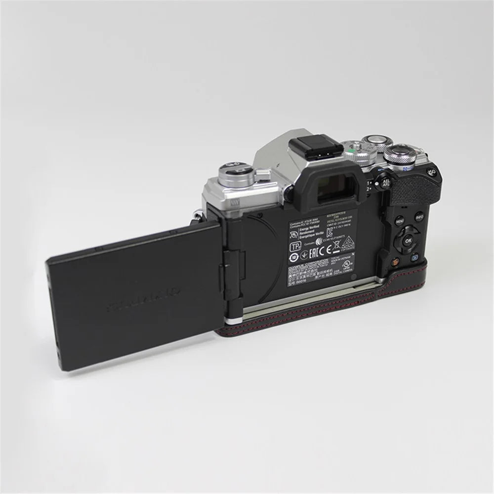 Half Camera PU Leather Protective Shell for Olympus E-M5 Mark III / OM-5 - Black - 6