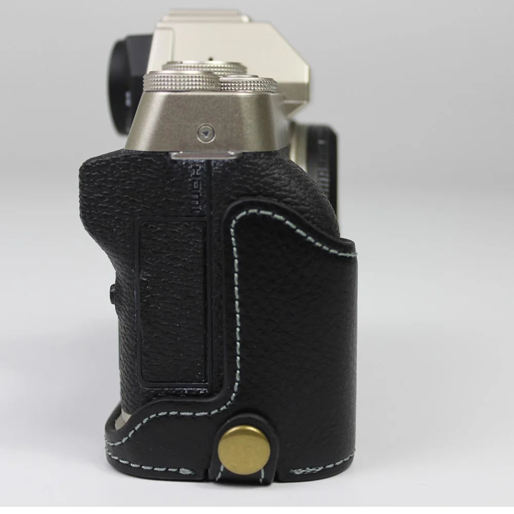 Genuine Leather Camera Half Case for Fujifilm Fuji X-T200/XT200 - Black - 4