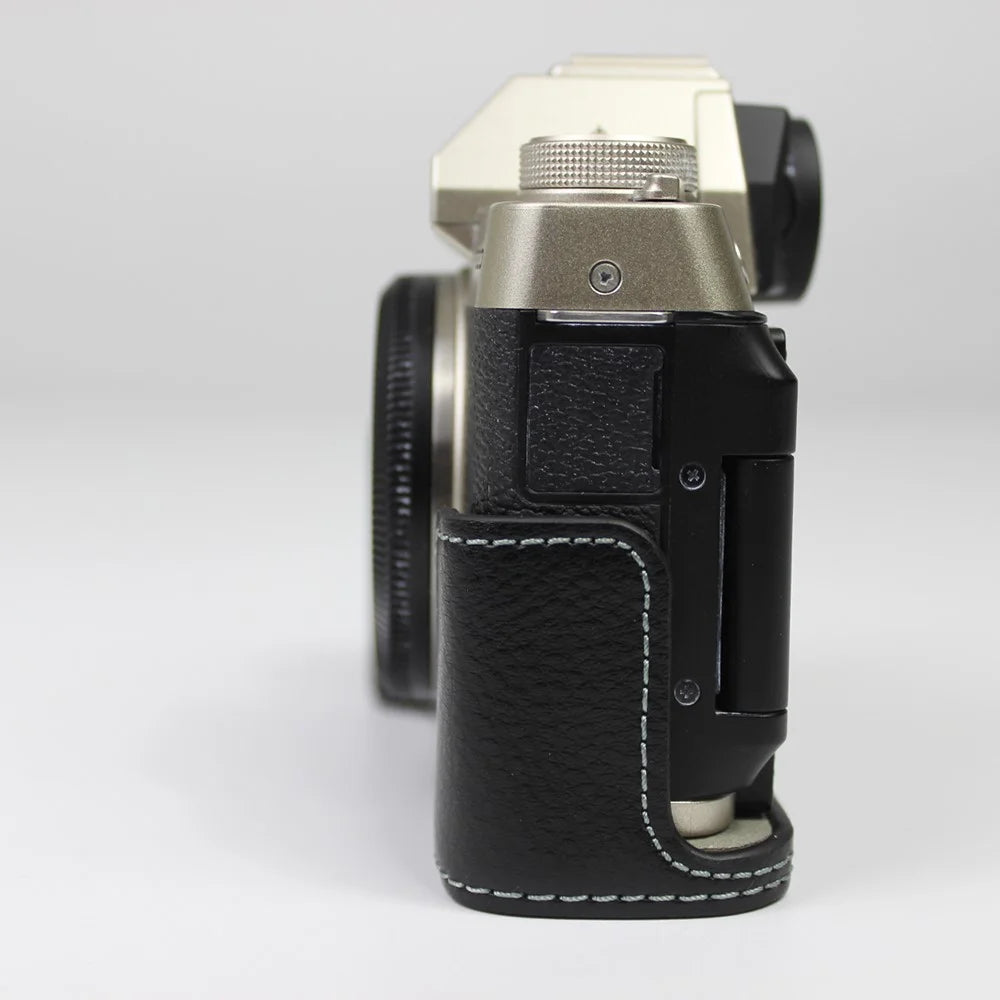 Genuine Leather Camera Half Case for Fujifilm Fuji X-T200/XT200 - Black - 5