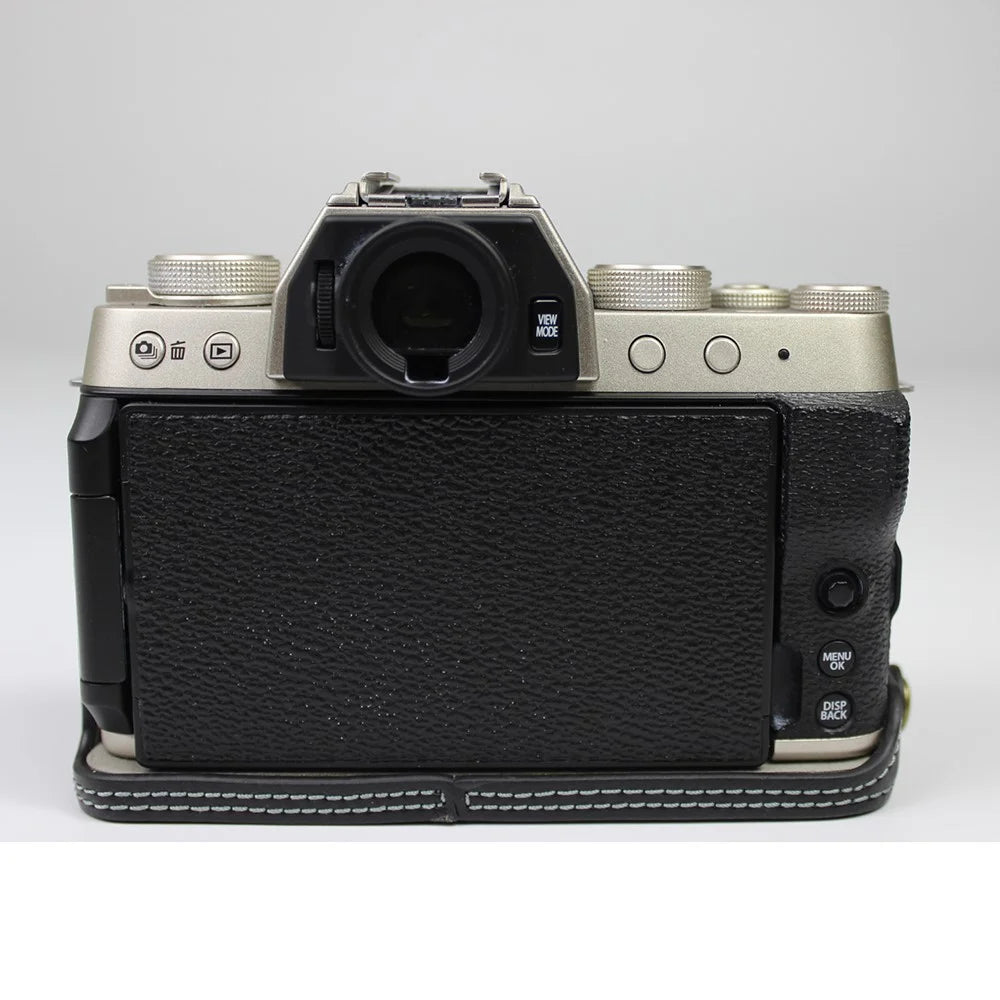 Genuine Leather Camera Half Case for Fujifilm Fuji X-T200/XT200 - Black - 6