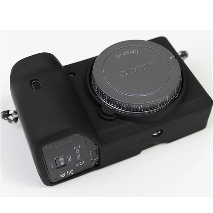 Soft Silicone Protective Pouch Case for Sony A6600 Camera - Black - 3
