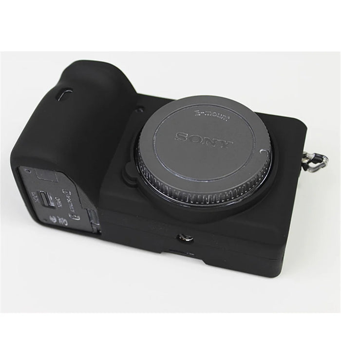 Soft Silicone Protective Pouch Case for Sony A6600 Camera - Black - 4