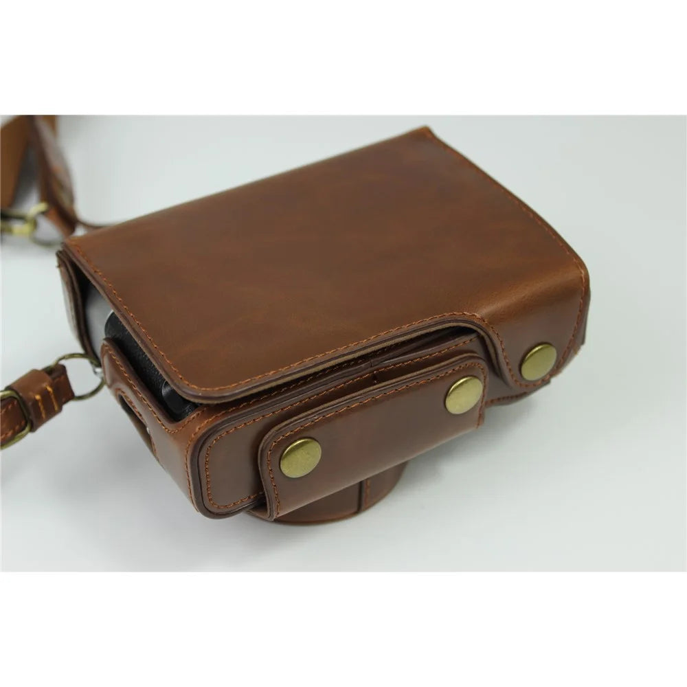 PU Leather Half Camera Case Bag Protector for Fujifilm Fuji X100V - Coffee - 5