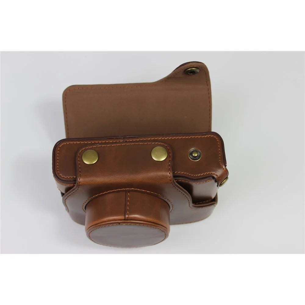 PU Leather Half Camera Case Bag Protector for Fujifilm Fuji X100V - Coffee - 6