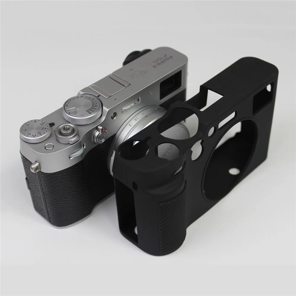 Shockproof Silicone Protective Camera Case for FUJIFILM X100V - Black - 1