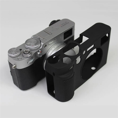 Shockproof Silicone Protective Camera Case for FUJIFILM X100V - Black - 1
