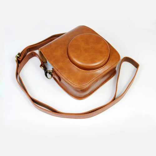 PU Leather Protective Case Cover with Shoulder Strap for Fujifilm Instax Mini 11 - Brown - 1