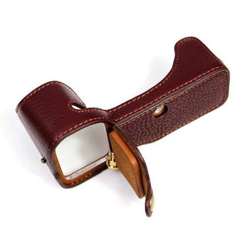 Genuine Leather Camera Half Cover Case for Sony A7C Camera - Coffee - 1