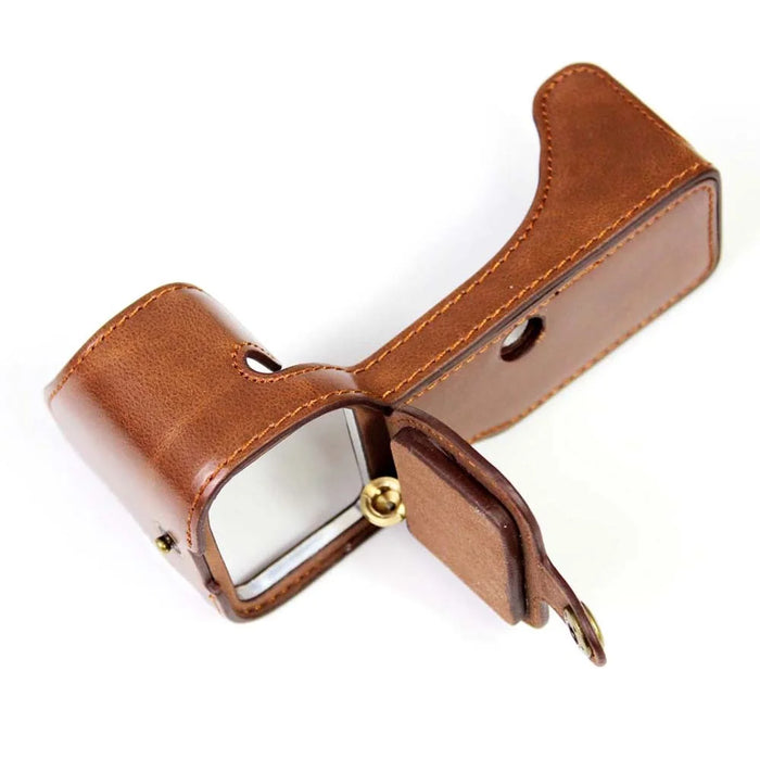 PU Leather Camera Half Cover Case for Sony A7C Camera - Coffee - 1