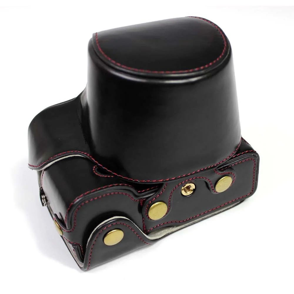 PU Leather Half Camera Case Cover for Sony A7C Camera - Black - 2