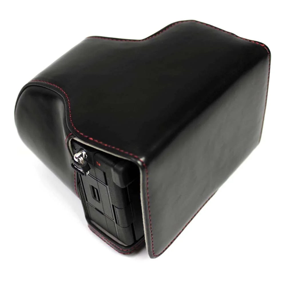 PU Leather Half Camera Case Cover for Sony A7C Camera - Black - 3