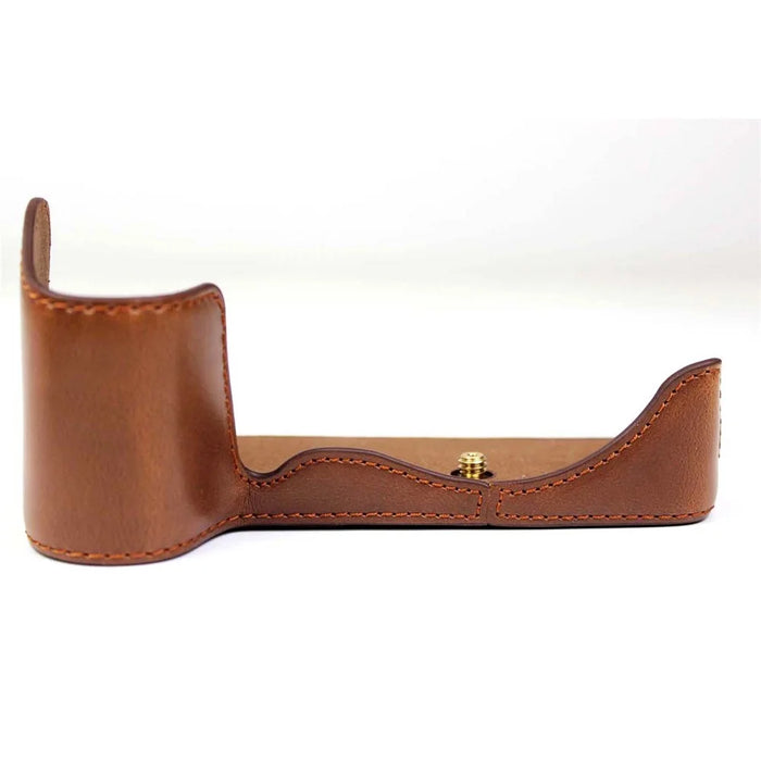 PU Leather Camera Half Case Bottom Cover with Battery Opening for Panasonic Lumix S5 / S5 II - Coffee - 6