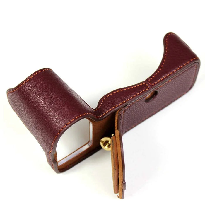 Genuine Leather Camera Protective Half Case Bottom Cover with Battery Opening for Panasonic Lumix S5 / S5 II - Coffee - 4