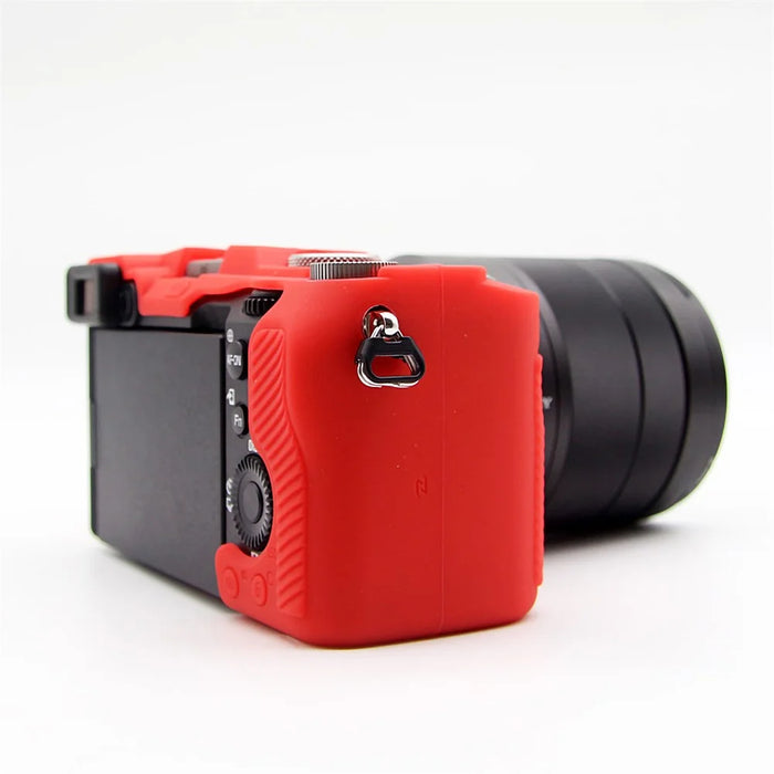 Soft Silicone Protective Skin Shell Case Cover for Sony A7C Camera - Red - 1