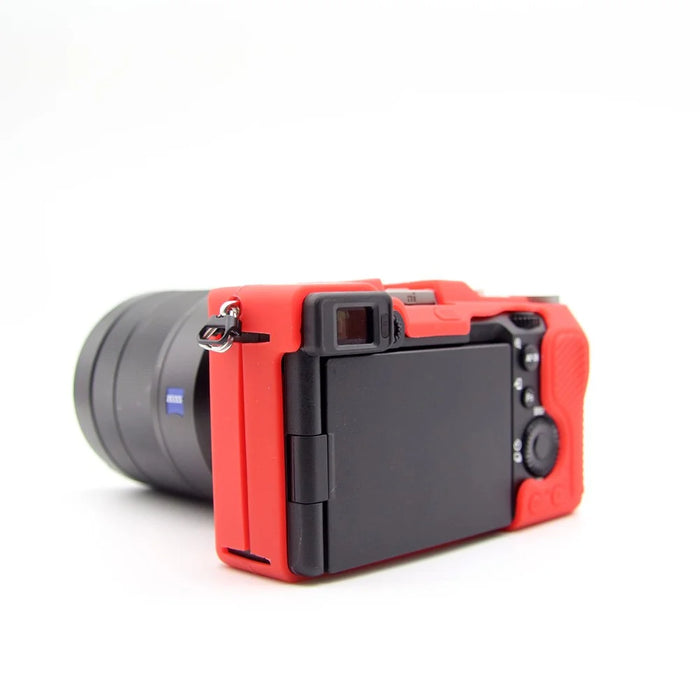 Soft Silicone Protective Skin Shell Case Cover for Sony A7C Camera - Red - 2