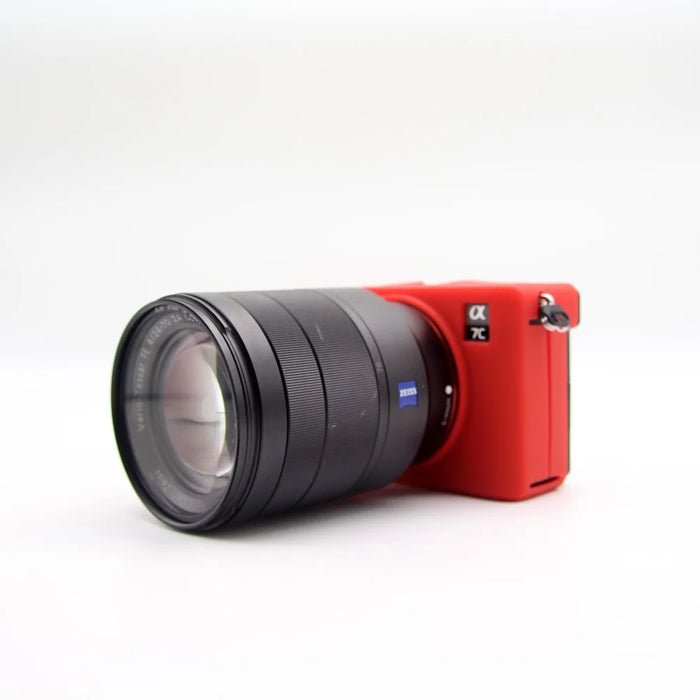 Soft Silicone Protective Skin Shell Case Cover for Sony A7C Camera - Red - 3