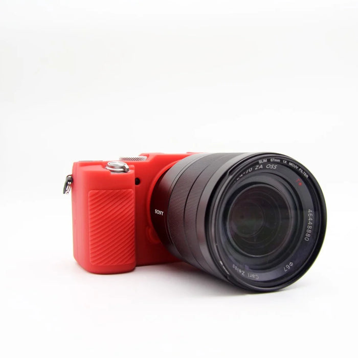Soft Silicone Protective Skin Shell Case Cover for Sony A7C Camera - Red - 4
